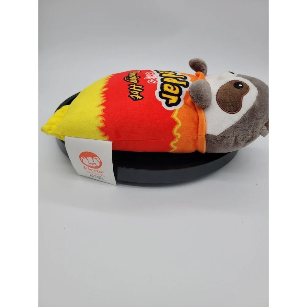 Cheddar Chips Flaming Hot Parody Pals Chip Bag Raccoon Plush Toy 10.5